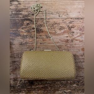 Nina Bags Nina Gold Mesh Evening Clutch Bag or wear as a crossbody